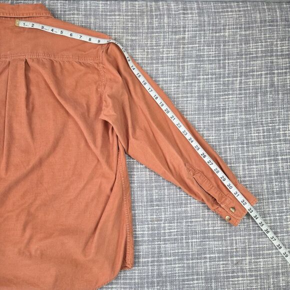 LL Bean Pin Wale Corduroy Shirt Outdoor Button Down Apricot YQ70 Men's M - Picture 3 of 12